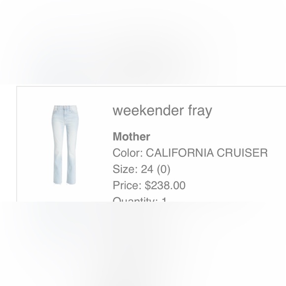Brand: Mother Size: 24 Style: The Weekender Fray Color:...